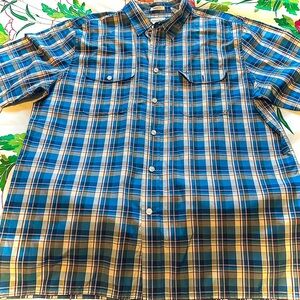 Dockers Blue and White Casual Button Down Shirt